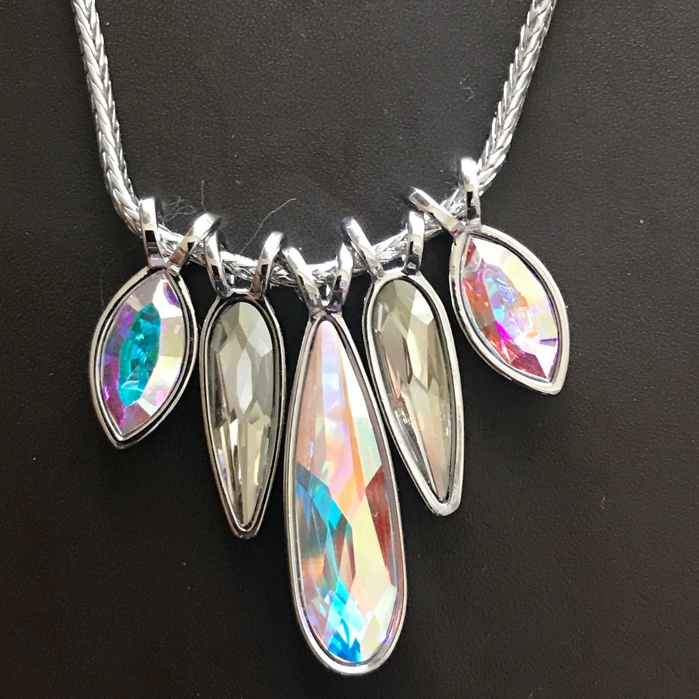 Exquisite Touchstone Removable Crystals Necklace Swarovski aurore boreale BNIB - Picture 5 of 6